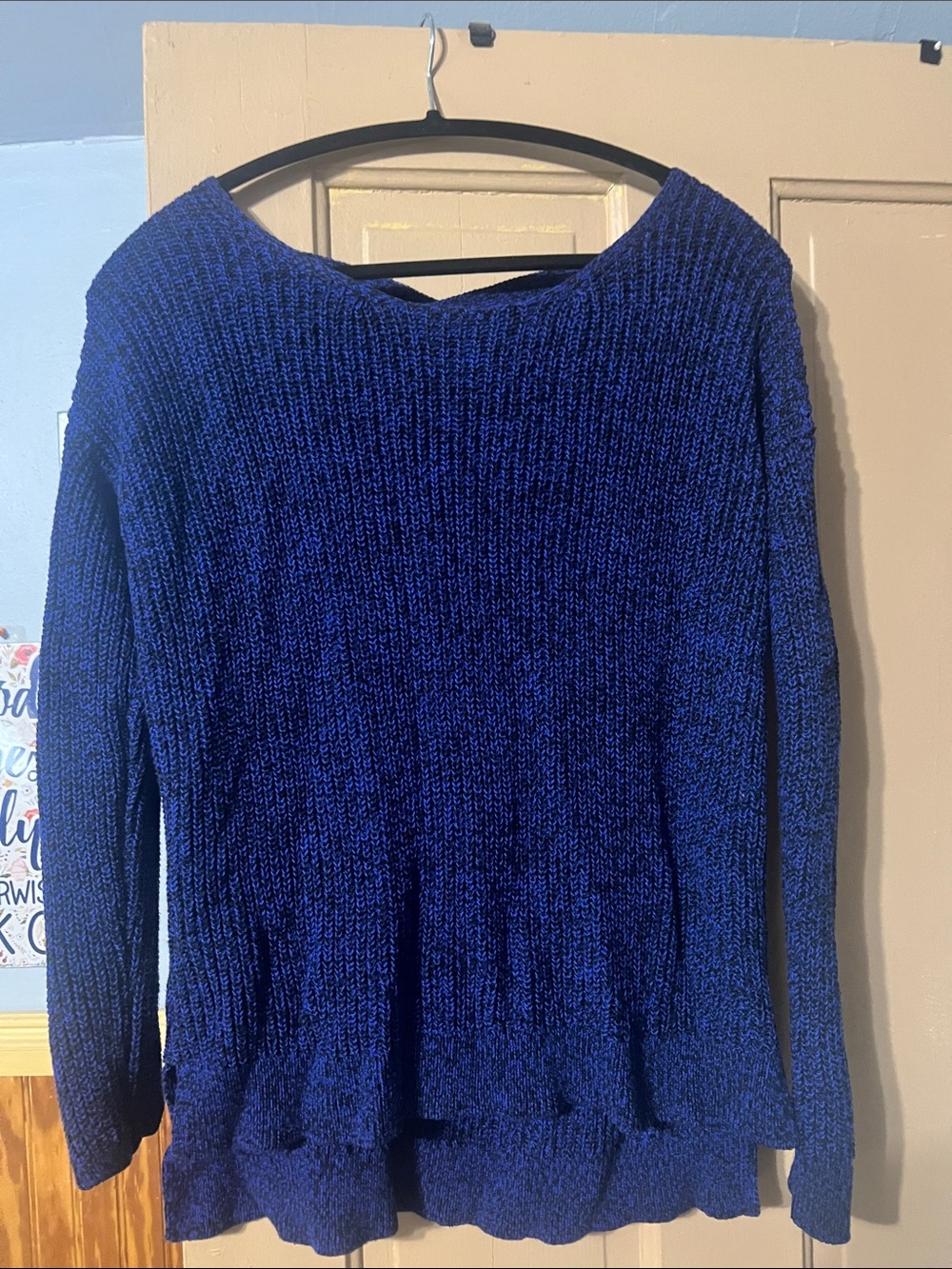 Lane Bryant Royal Blue Knit Cowl Neck Sweater